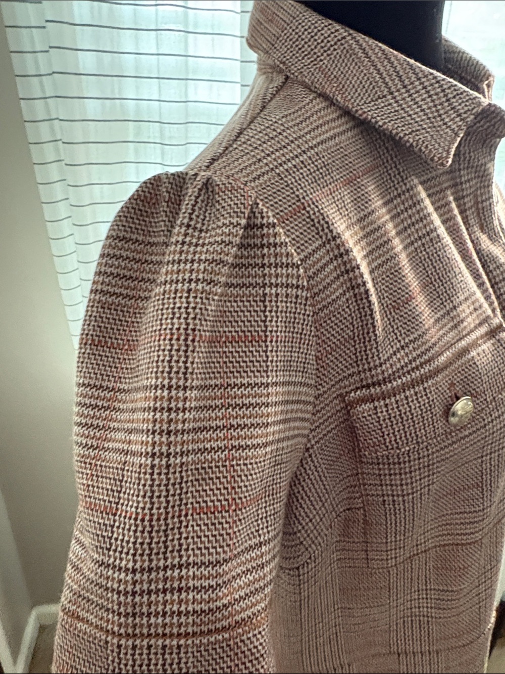 LOFT Brown and Rust Plaid Short Sleeve Button Dress - Picture 13 of 13